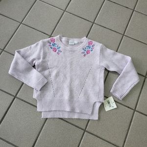 NWT Girls M(7/8) Falls Creek Embroidered Sweater Lilac Purple Flowers Soft Cozy